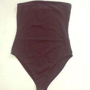 Forever 21 Black Strapless Cotton Bodysuit Size S